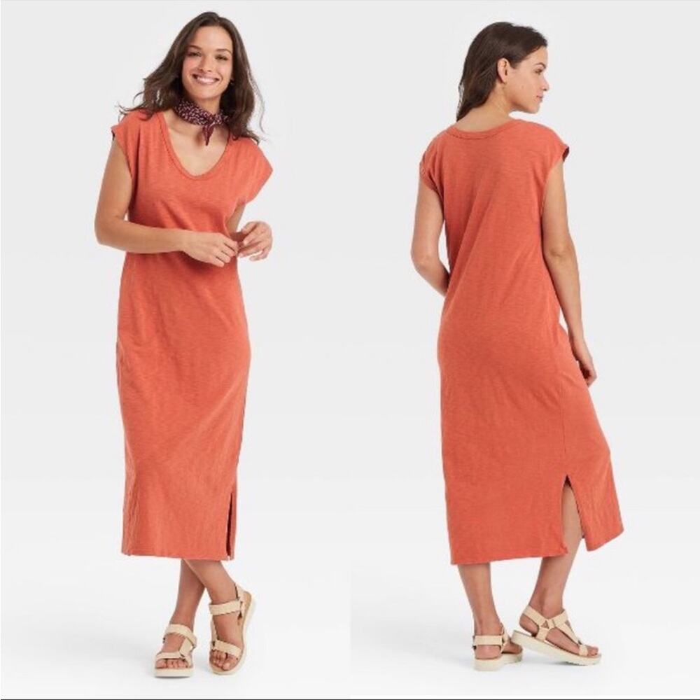 Universal thread target orange sun dress 100% cotton casual farmers market